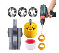 Kit de enhebrador de tuberías, herramienta de fontanería enhebradora, juego de troqueles de grifo, herramienta de roscado de tubos de taladro eléctrico con 3 troqueles, accesorios reutilizables para