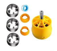 Kit de enhebrador de tubos para tubos de plástico PVC con troqueles redondos de 1/2, 3/4 y 1 pulgada, 1 pulgada, compatible con taladro eléctrico para agua