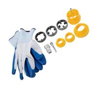 Kit de enhebrador eléctrico de tubería de PVC con compatibilidad de 4 puntos y 6 puntos para taladros eléctricos manuales, expansor de agujeros de doble función y herramienta de troquel de tubería de