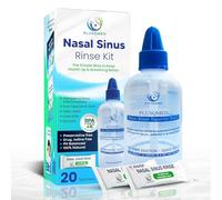 Kit de enjuague nasal con botella exprimible de 250 ml + 20 paquetes de sal - Neti Pot para limpieza de los senos nasales, alivio de alergias e higiene nasal, natural, pH equilibrado, sin medicamentos