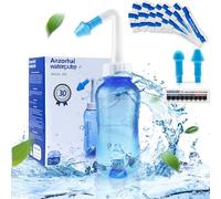 Kit de enjuague sinusal, enjuague nasal, enjuague sinusal, neti pot, kit de enjuague sinusal Neti Pot, kit de enjuague sinusal Neti Pot de 300 ml (30 paquetes de sal de lavado nasal)