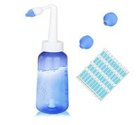 Kit de enjuague sinusal Neti Pot, Ankrista de 300 ml, kit de enjuague sinusal con 40 paquetes de sal de lavado nasal, kit de enjuague nasal para niños y adultos