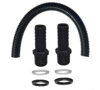 Kit de enlace de tope de agua con manguera corrugada flexible de 38 mm, accesorios de conector, sujetadores de tuerca y anillos de sellado para sistemas de recogida de agua de lluvia (1 m)