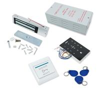 Kit de Entrada de Puerta de Control de Acceso Independiente con Cerradura magnética de 320 kg, Fuente de alimentación, botón de Puerta y llaveros de identificación