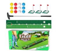 Kit de entrenamiento al aire libre verde - Equipo de golf portátil con hierros, agujeros y bolas de entrenamiento para juegos al aire libre/interior, camping
