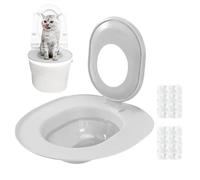 Kit de entrenamiento de baño para gatos - Asiento de entrenamiento sin camada, marcha ajustable, estructura de bloqueo seguro, construcción portátil fácil de limpiar | Transición de inodoros