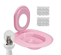 Kit de Entrenamiento de Gato de Polipropileno Rosa para Inodoro, Entrenador de Inodoro para Gatos, Asiento de Inodoro Reutilizable para Orinal para el hogar para Limpieza de Mascotas, 39 x 36,5 cm