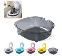Kit de entrenamiento de inodoro para gatos, asiento de entrenamiento para orinal para gatos con bandeja extraíble, entrenador de inodoro portátil para uso en el baño, ayuda de entrenamiento de arena