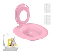 Kit de entrenamiento de inodoro para gatos, herramienta extraíble para asiento de orinal, entrenador de caja de arena de inodoro, para apartamento, baño, sótano, tienda de mascotas, interior y hogar