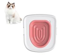 Kit de entrenamiento de inodoro para gatos, kit de bandeja de arena universal reutilizable de plástico para entrenamiento de gatos para usar el inodoro, fácil de usar, cómodo y fácil de limpiar (rosa)
