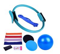 Kit De Entrenamiento De Pilates Para Casa | 10 Piezas Bandas De Resistencia Portátiles Antideslizantes,Juego De Y Pelota De Pilates | Para Entrenamiento Muscular Sentadillas Control De Peso Interior E