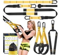 Kit de entrenamiento de resistencia para el hogar, correas de entrenamiento de cuerpo completo con asas, anclaje de puerta, bandas de ejercicio resistentes, equipo de entrenamiento de gimnasio todo en