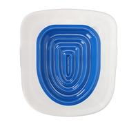 Kit de Entrenamiento para Inodoro de Gato, Asiento de Orinal Profesional para Entrenador de Inodoro Kitty con Bandeja Azul con Diseño de Ranura, Sistema de Entrenamiento (Bandeja Blanca, 1 Soporte