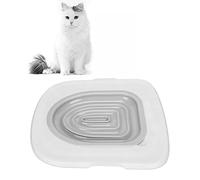 Kit de Entrenamiento para Inodoro para Gatos, Sistema de Entrenamiento para Inodoro para Gatos, Enseña a Tu Gato a Usar el Inodoro, Entrenador de Inodoro para Gatos Reutilizable Universal para (Bandeja Blanca, 1 Soporte Interior Gris)
