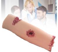 Kit de entrenamiento Stop The Bleed, modelo de entrenador de heridas for embalaje de heridas de pantorrilla, 4 heridas simuladas, reutilizable, modelo de lesión de combate, embalaje de gasa.