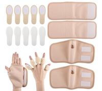 Kit de envoltura de terapia de aceite de ricino, 14 almohadillas de algodón reutilizables para manos, pies y dedos, cómodo y eficaz