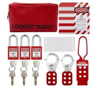 Kit de equipo de etiquetado de bloqueo con 20 correas de nailon, 3 candados y 15 etiquetas Loto para una protección completa