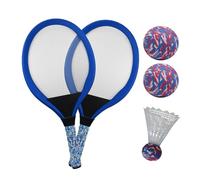 Kit de equipo de raqueta para principiantes, equipo de ocio de bádminton de tenis de dos piezas, equipo deportivo interactivo con pelota y volante, para jugar en la guardería de la escuela primaria a