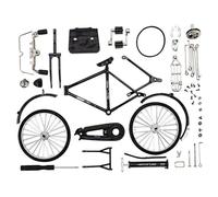 Kit De Escala De Modelo De Bicicleta De Bricolaje 51PCS 1:10 Simulación Mini Modelo De Bicicleta De Aleación Retro Mini Bicicleta De Arte De Hierro Con Inflador Y Maletín Adorno De Mesa Navidad