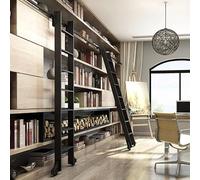 Kit de Escalera corrediza para Biblioteca de Hardware de Escalera rodante retráctil, riel para Puerta corredera (con Ruedas de Rodillos para el Piso), riel de Escalera móvil de Tub