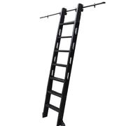 Kit de escalera de biblioteca rodante resistente, deslizable ajustable para escaleras de loft y estanterías, sistema de pista móvil de 3.3 a 24 pies (escalera no incluida) - Carril de escalera