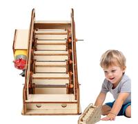 Kit De Escalera De Construcción De Madera - 16,3x9x11.9cm Plantilla De De Escalera De Puzzle | Dispositivo De Experimentos Científicos Hecho A Mano | Kit De Construcción Suave Para