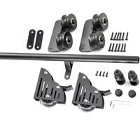 Kit de escalera de estantería rodante, material deslizante para sala de estar, pista móvil con polea