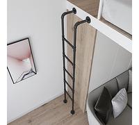 Kit De Escalera De Loft En Blanco Y Negro, Escalera De Metal De Hierro Para Litera, Ideal Para Caravana, Barco, Muelle, Armario O Dormitorio. Pasamanos Para Cama Alta En Dormitorios De Casas Pequeñas