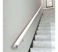 Kit de escalera de madera blanca antideslizante - Barra de agarre de barandilla montada en la pared de 3,5 m para remodelación de escaleras, corredor, barra de soporte segura y sistema de barandilla