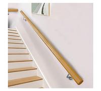 Kit de escalera de madera redonda personalizable, 2 m, 3 m, 3,5 m, 3,6 m, 4,2 m, barandilla auxiliar interior para porche, terraza, garaje, uso doméstico comercial