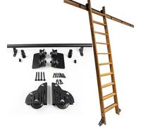 Kit de escalera deslizante de 3.3 a 24 pies, kit de riel para escalera de biblioteca deslizante, herrajes, riel de acero para escalera deslizante, sistema de rodillos deslizantes para armari