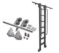 Kit de escalera deslizante, riel para escalera de biblioteca rodante, rieles deslizantes resistentes, escaleras rodantes (sin escalera) (kit de riel de 10 pies/24 pies), riel para escalera d