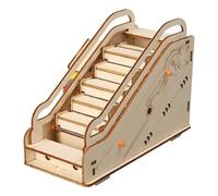 Kit de Escalera mecánica de Madera - Juguete Educativo de construcción | Modelo de Escalera mecánica de Madera Artesanal, Modelo de Escala interactiva para Adolescentes, niñas y niños