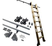 Kit de escalera rodante para biblioteca rodante, riel redondo solo sin ruedas, riel de extensión para escalera deslizante, riel de escalera móvil para soluciones de almacenamiento de oficina