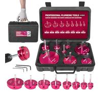 Kit de escariador de tubos de PVC de alta calidad, juego completo de escariador, se adapta a taladros estándar de 1,27 cm, incluye PPR75, PPR100, PPR125, PPR150, PPR200, PPR250, PPR300, PPR400 (3/10.2