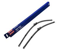 Kit de Escobillas Limpiaparabrisas Planas DENSO (DF-096), 2 Unidades 630/550 mm -Vehículos con volante a izquierda - Silenciosas y Duraderas con Diseño Aerodinámico - Escobillas Limpiaparabrisas OEM