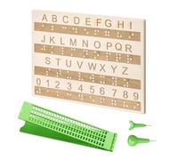 Kit de Escritura Braille | 4 Líneas 28 Celdas Herramientas para Discapacidad Visual | Pizarra de Aprendizaje Braille - Para Niños, Adultos, Estudiantes, Profesores Y Escuelas