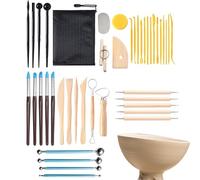 Kit de escultura de arcilla, herramientas de talla de cerámica - Kit de cerámica para adultos para creación de cerámica con bolsa de almacenamiento | Suministros de esculturas prácticas Juego de