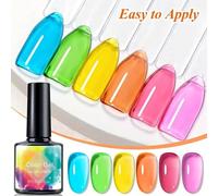 Kit De Esmalte De Gel 8ml 6 Unidades | Gel De Uñas Tipo Jalea - Para Reuniones Diarias Fiestas Bodas Salón Viajes Mujeres Esposas