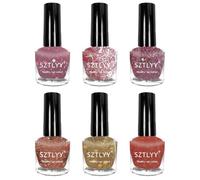 Kit De Esmalte De Uñas, 6 Colores Esmalte De Uñas Con Purpurina A Base De Aceite Es-malte De Uñas Transparente Normal Con Purpurina No Tóxicas, Base De Aceite Para Manicura Casera En Casa, 8ml