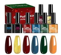 Kit De Esmalte De Uñas De Gel - Kit De Uñas De Gel De Colores | Pictos De Uñass De 6 Colores Con Capa Base | Matte Glitter Coat Varniz De Conjuntos De Manicura Juego De Manicura Para Mujeres Para