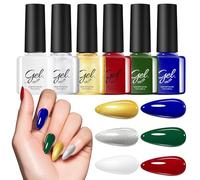 Kit de esmalte semipermanente Navidad - 6 colores secado rápido - Kit esmalte de gel de larga duración | para fiestas, manicura, boda, novia, salón, spa, viajes, casa de verano