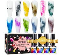 Kit de Esmalte Semipermanente Para Uñas Esmaltes de Uñas en Gel Render Textura de Mármol Soak Off UV LED Pintauñas Set de Regalo Manicura Colores de Mezcla Set 12pcs 7ml