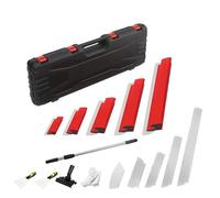 Kit de Espátula de Estuco Profesional, Juego de Llana Alisar Paredes Cuchilla de 15/25/40/60/80 cm con Pértiga Telescópica de 0,8-1,32 m y Cuchillas de Acero Inoxidable de Repuesto