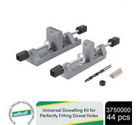 Kit de espigas universal Wolfcraft para agujeros de espiga con ajuste perfecto, 44 piezas