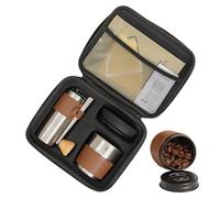 Kit de espresso portátil - 8.66 x 7.2 x 4.92 pulgadas, equipo ligero de 800 g, 304 herramientas de metal | Recipiente de aluminio para extracción de frijoles de papel de filtro para mochileros