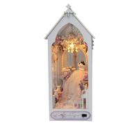 Kit de esquina de lectura para adultos | Porta libros decorativo para librería - Porta libros Puzzle 3D de madera para escritorio, decorativo con luz LED