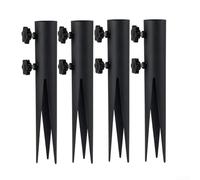 Kit de estaca de antorcha de acero de 4 piezas para luces solares de jardín, antorchas de bandera, cañas de pescar, soportes de suelo al aire libre