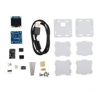 Kit de estación meteorológica esp8266, reloj digital con monitor de temperatura y humedad para pantalla OLED, alimentado por USB, funda transparente para escritorio de oficina en casa