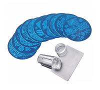 Kit de estampado para manicura, herramienta de placa estampadora para uñas, plantillas de impresión transparentes